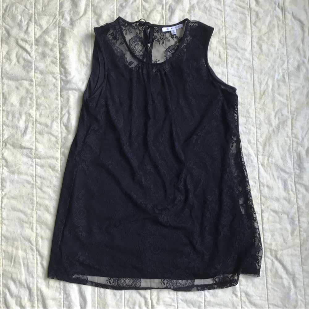 Cabi long lace top